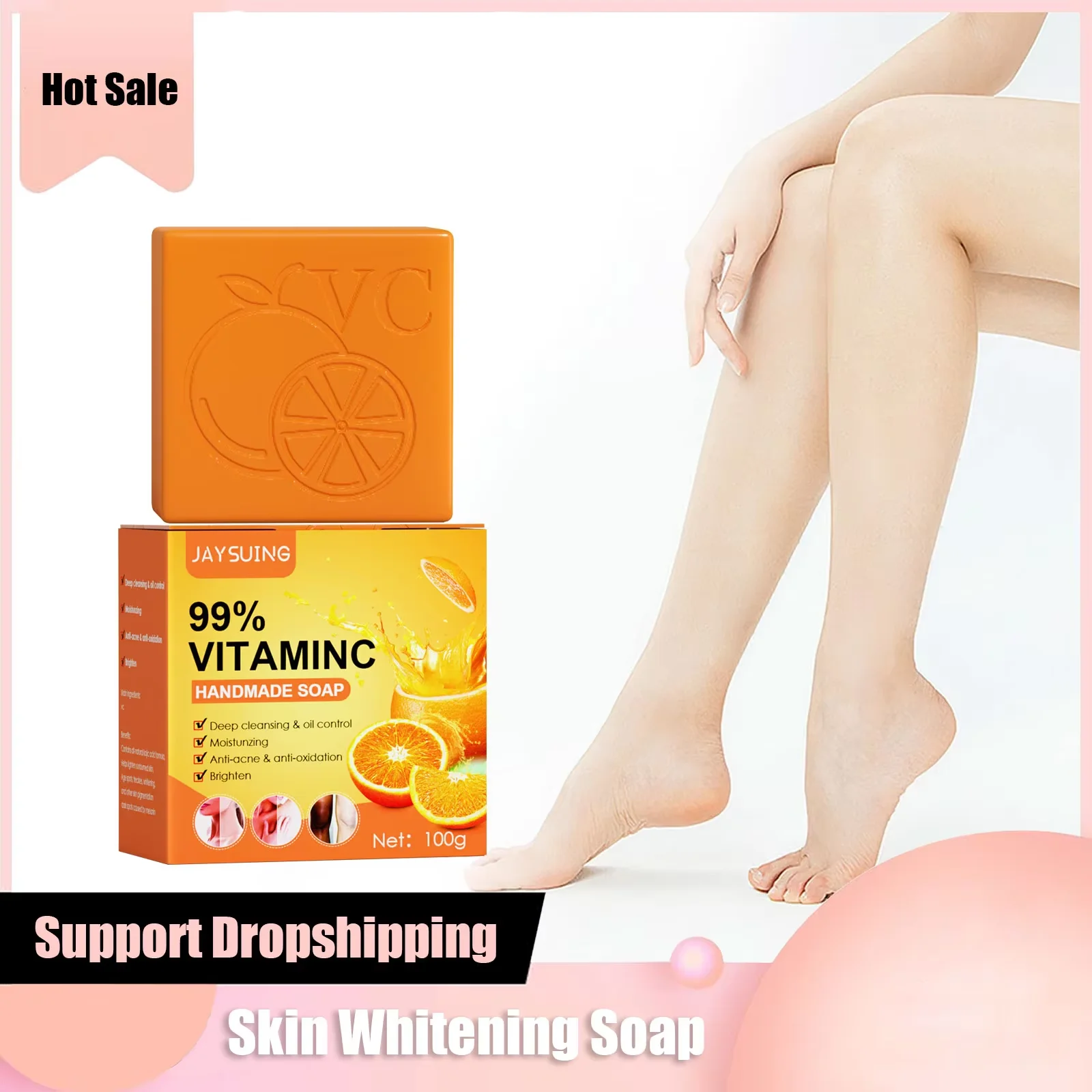 Skin Brightening Soap Dark Sp-ot Remover Improve Dull Melanin Deep Cleaning Moisturizing Underarm Knees Whi-tening Soap