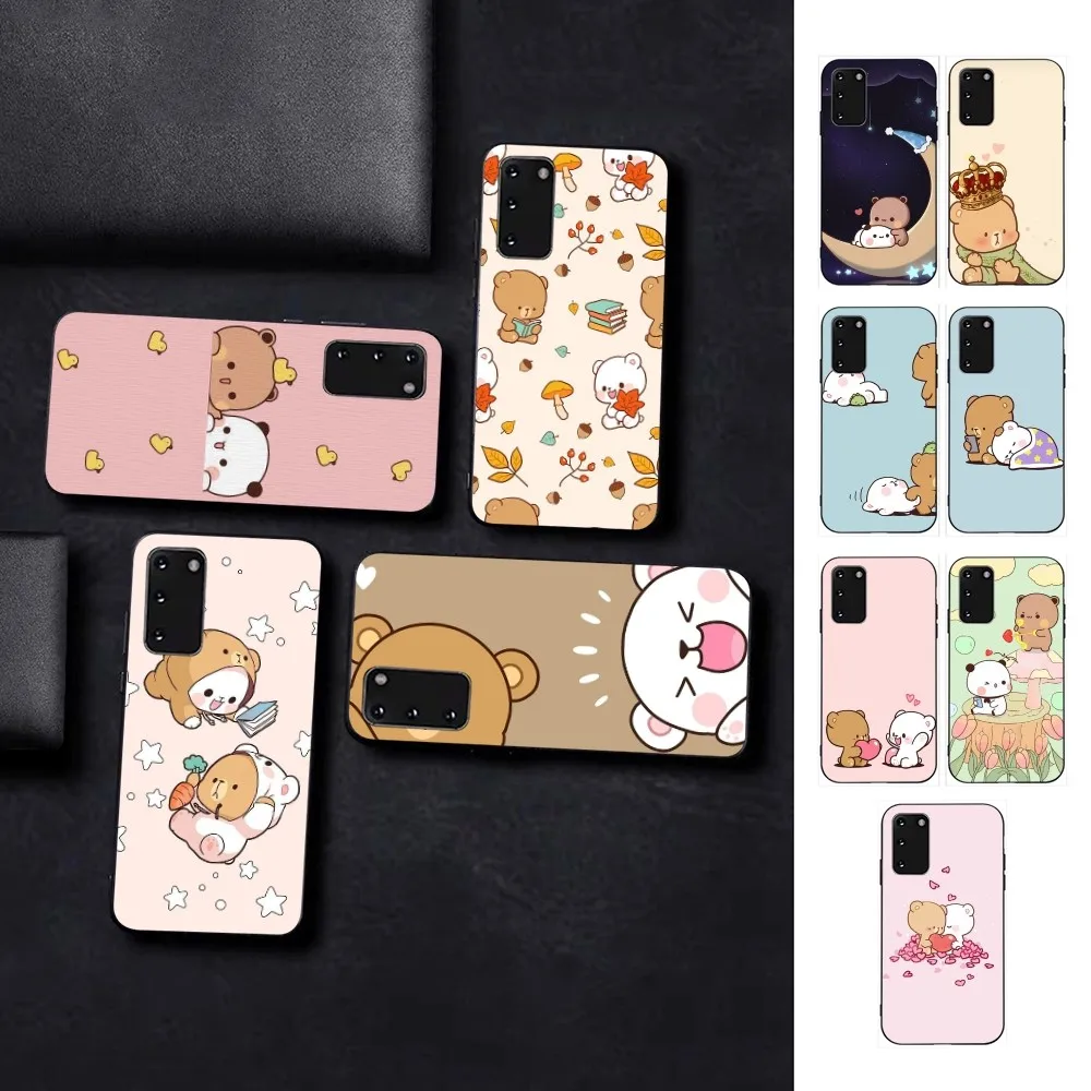 

Cute Bear Couple Paired Phone Case For Samsung S 9 10 20 21 22 23 30 23plus lite Ultra FE S10lite Fundas