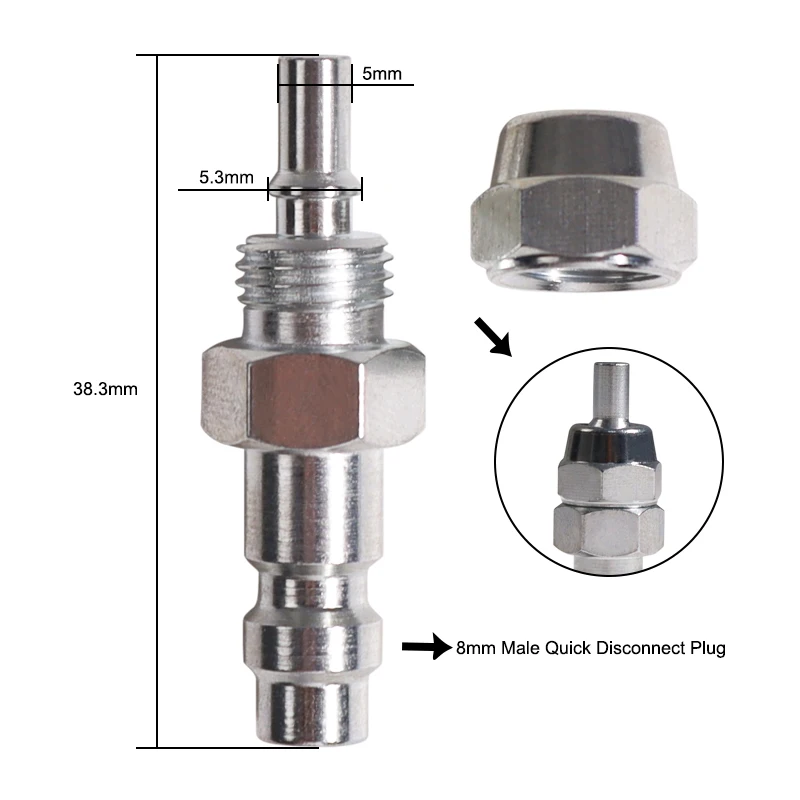 HPA 8MM Quick Disconnect Male/Female Quick Release For Hoses Gas Filling Adapter Refill Coupler Pneumatic Nipple Fittings