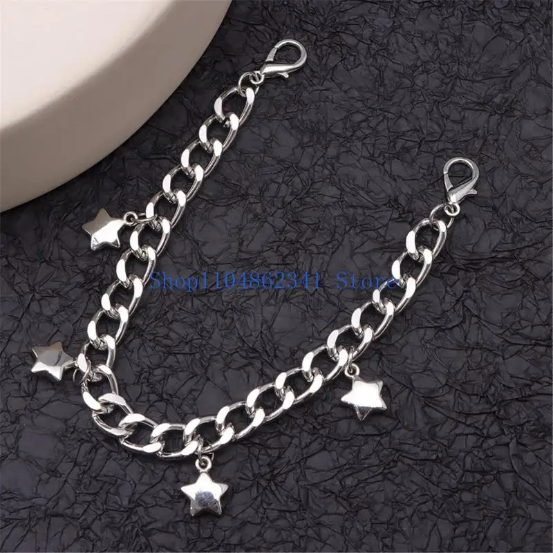 5asd Delikatna bransoletka na buty dla tancerzy Punk Eboy Harajuku Boczny łańcuszek punkowy