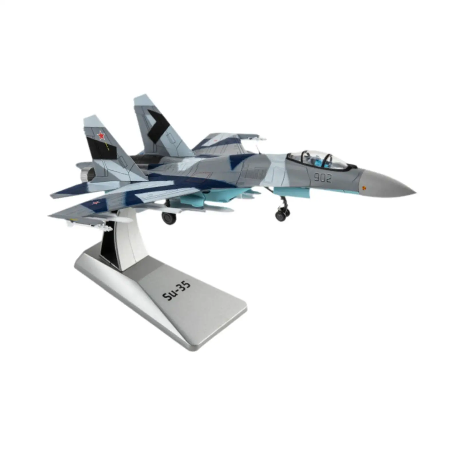 1:100 SU35 Airplane Fighter Aircraft Model Fighter Model with Stand Simulation Plane for Home Bar Table Decoration Collection