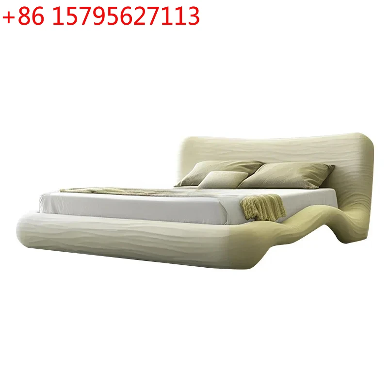 

Italian minimalist fabric bed Modern simple cream air floor bed