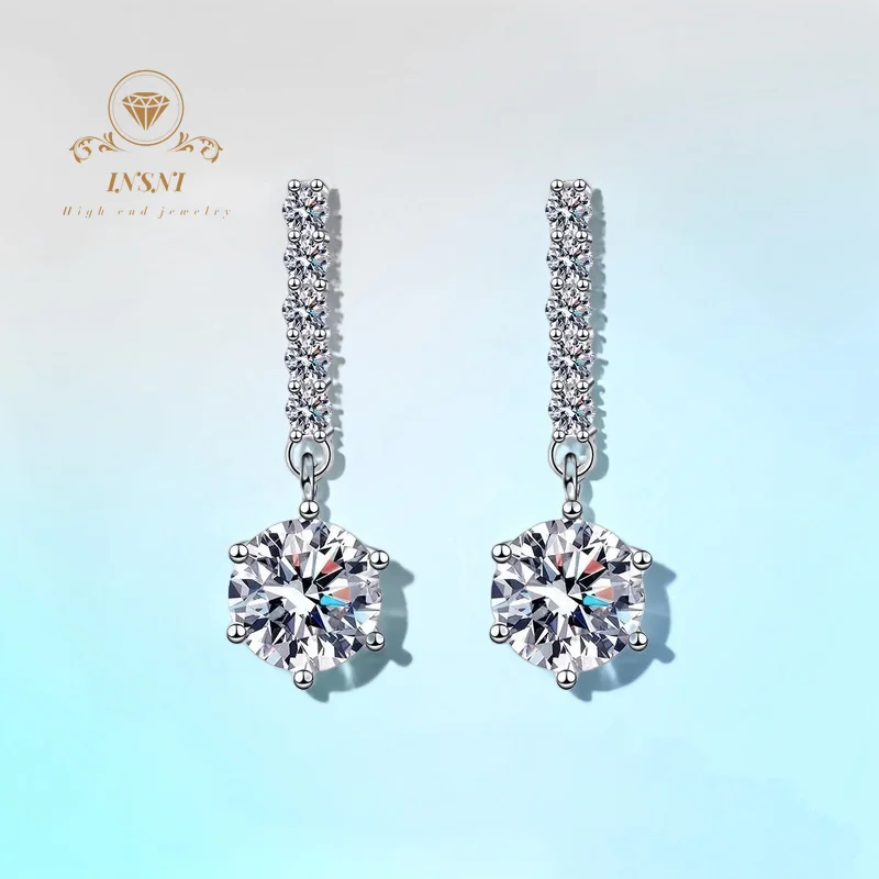 

1 карат D цвет муассанит S925 серебро классические женские серьги с кисточками с шестью зубцами GBA сертифицированные ювелирные изделия подарок ее 2025 Новое поступление