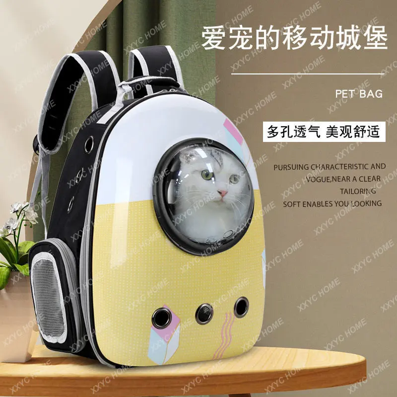 Borsa per gatti borsa per gatti portatile borsa per pannolini per animali domestici zaino borsa per pannolini per gatti borsa da scuola per gatti con capsula di spazio aperto laterale traspirante