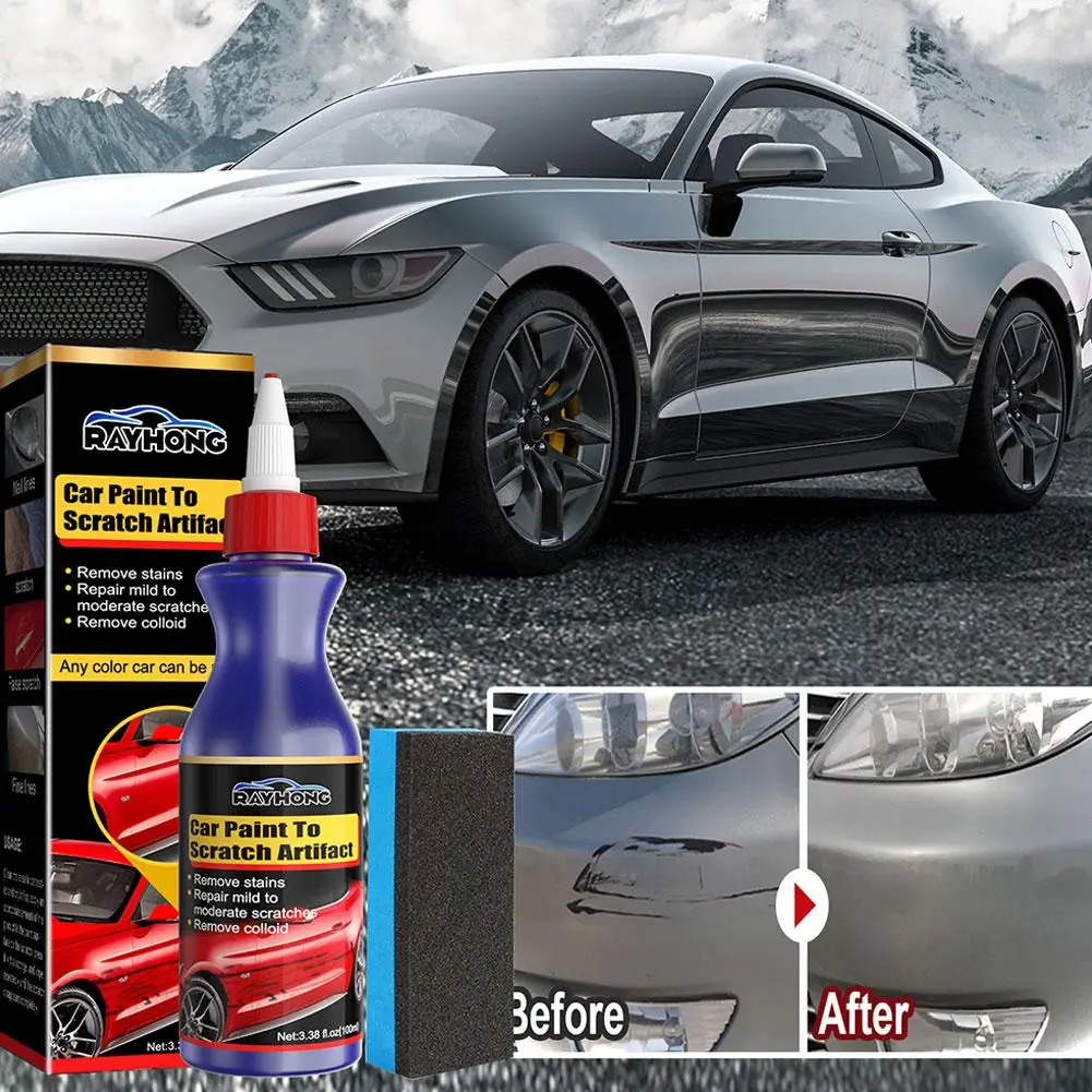 

Car Paint Scratch Removal Professional Repair Liquid Restorer & Paint Sponge Paint Waxing Supply Auto Polish Universal Y3g6