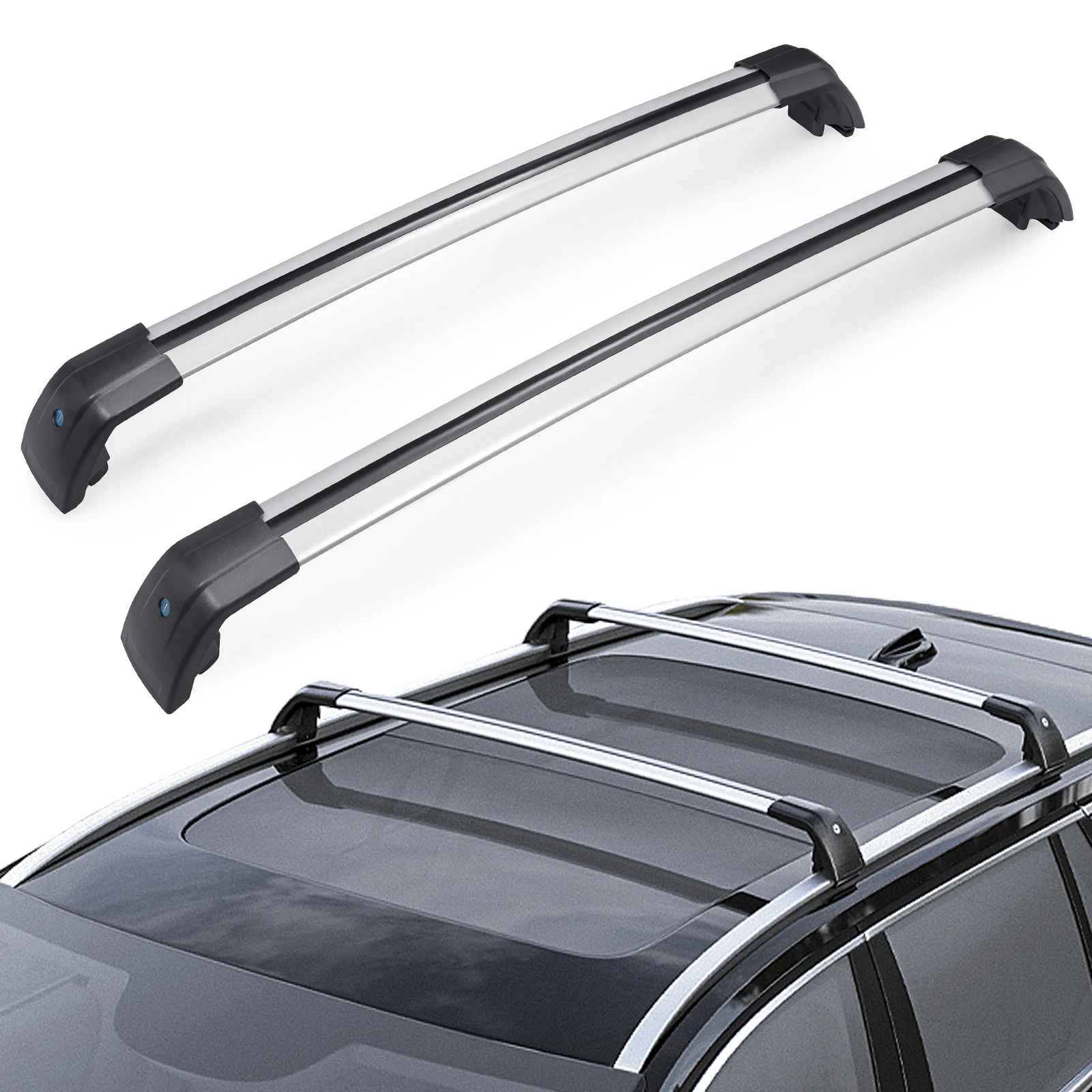 2pcs Roof Rack ar Rails Bar Luggage Carrier Bars Top Cross bar Rack Rail Boxes Aluminum Alloy For Honda HR-V HRV 2016 2017 2018