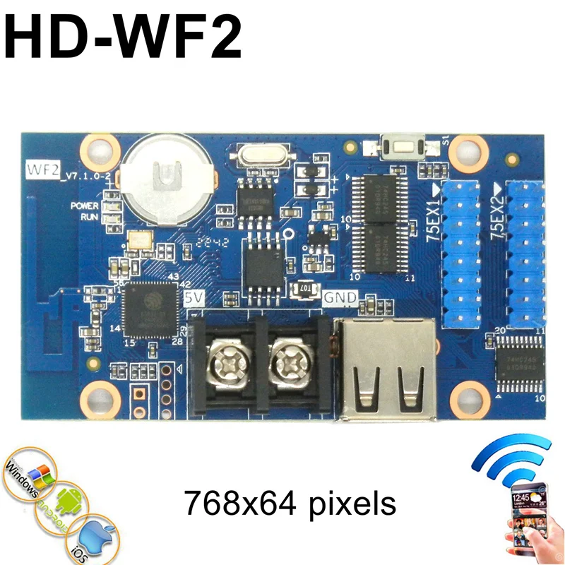 HD-WF1 HD-WF2 HD-WF4 Asynchronous USB + wifi Full Color Led Control Card With hub75 Port For P3 P4 P5 P10 RGB Lintel Display