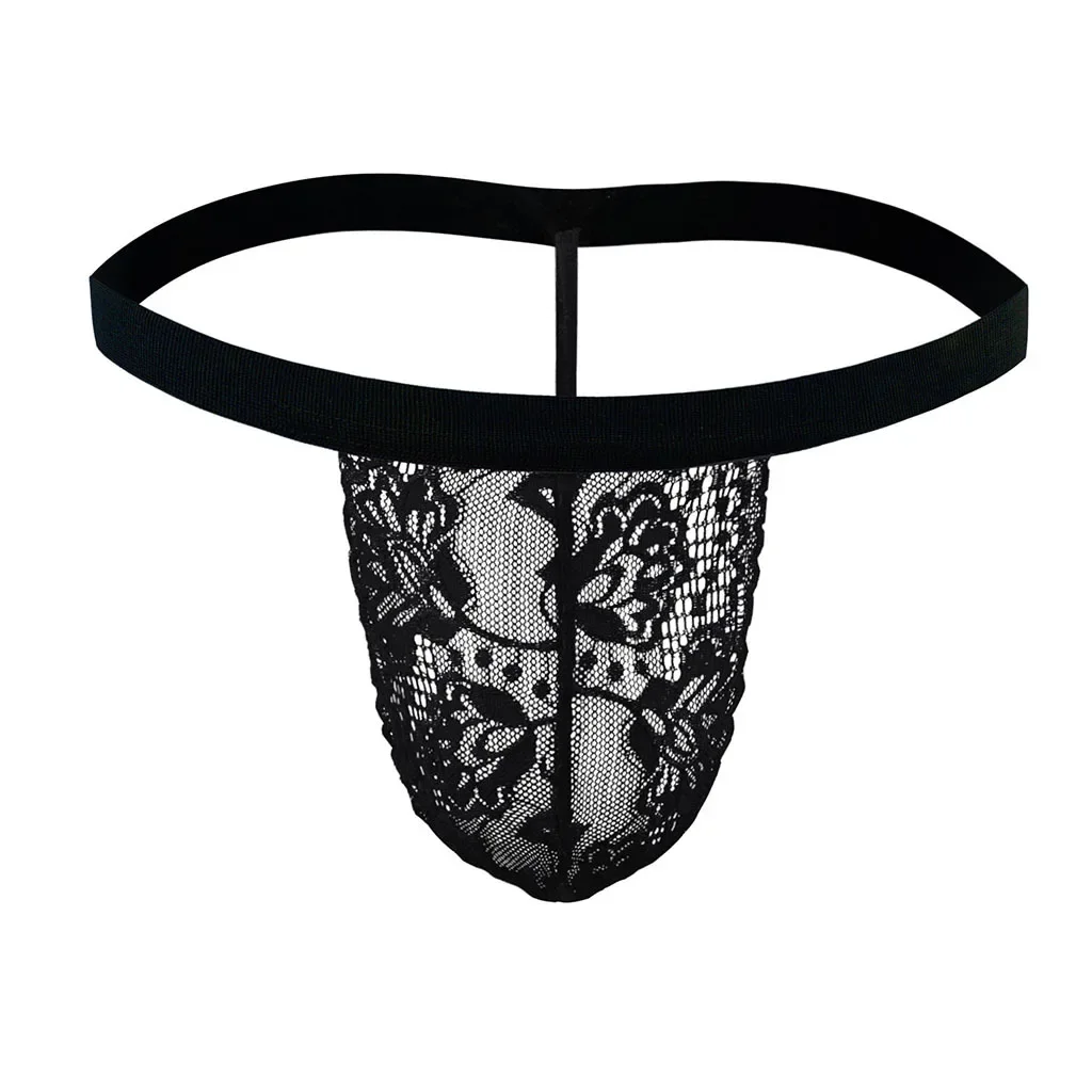 المثيرة T الظهر ثونغ للرجال U محدب الحقيبة g-سلسلة مثليون جنسيا مثير الدانتيل والتطريز شفافة Underwer سيسي منخفضة الخصر T الظهر ثونغ