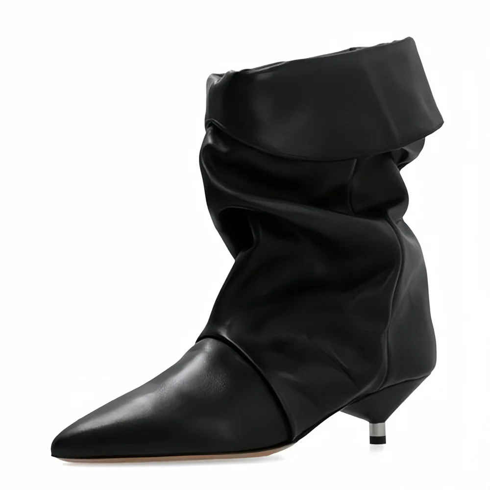 

AIYKAZYSDL Fashion Pull On Faux Suede Bootie Kitten Low Heels Tubular Boots Modern boots Short boots Daily Dress Shoes Plus Size