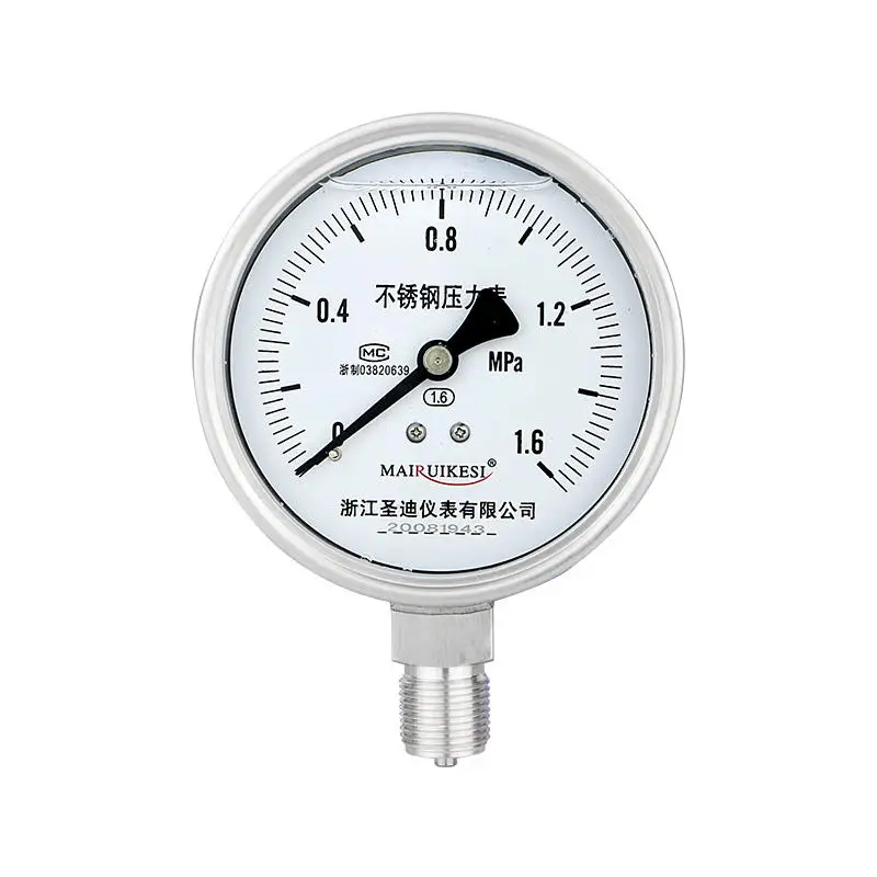 Panel 100mm Excellent Industrial Air Pressure Gauge 304sslarge Range 1600bar Water Gas Pressure Indicator