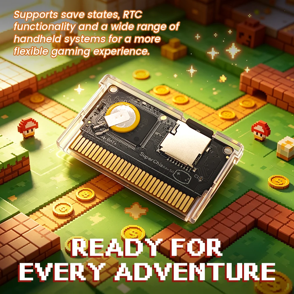 Retro Superchis Flash Game Cartridge With 8GB TF Card Preloaded 5000 Retro Games Plug And Play For GBA SP NDSL Handheld Consoles view 3