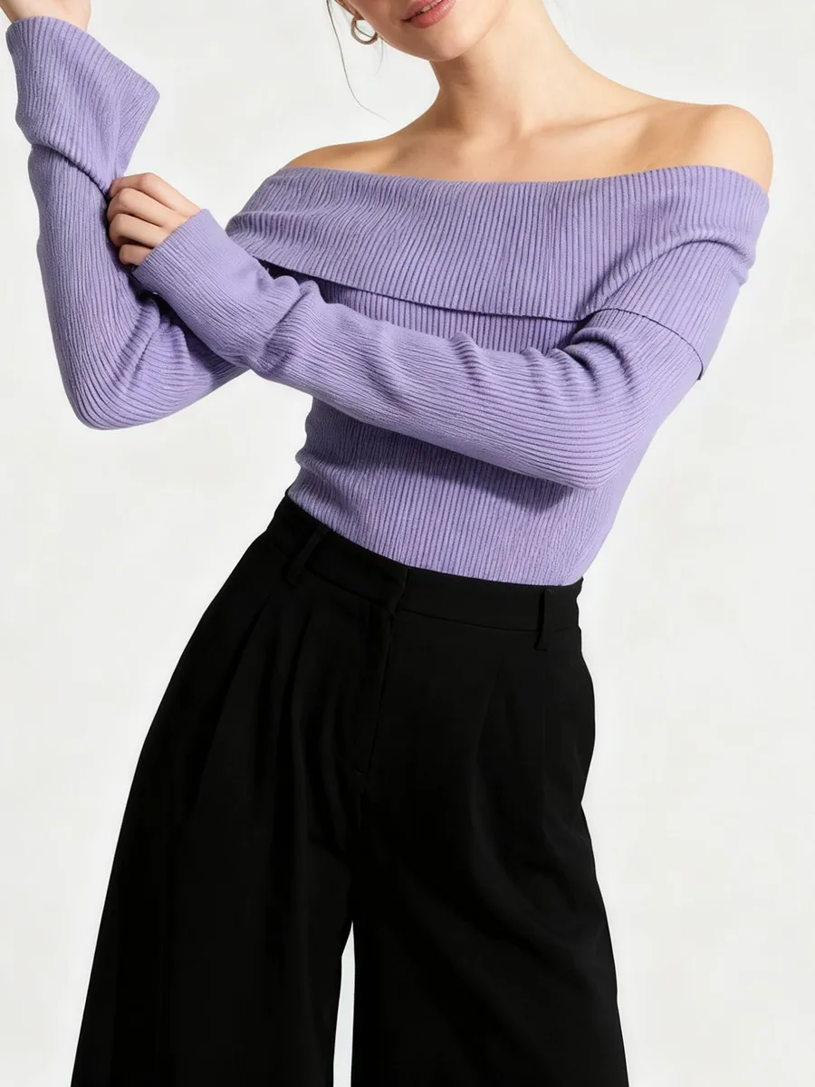 TWOTWINSTYL الصلبة التخسيس موضة البلوزات للنساء مائل الرقبة طويلة الأكمام سبليت عارية مردف الحد الأدنى سترة الإناث جديد #3