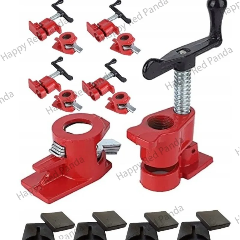 4PC Pipe Clamp with Angle Guard, Heavy Duty 3/4 Iron 50 (mm) Clamp, Fast Woodworking Clamp, Pipe Clamp