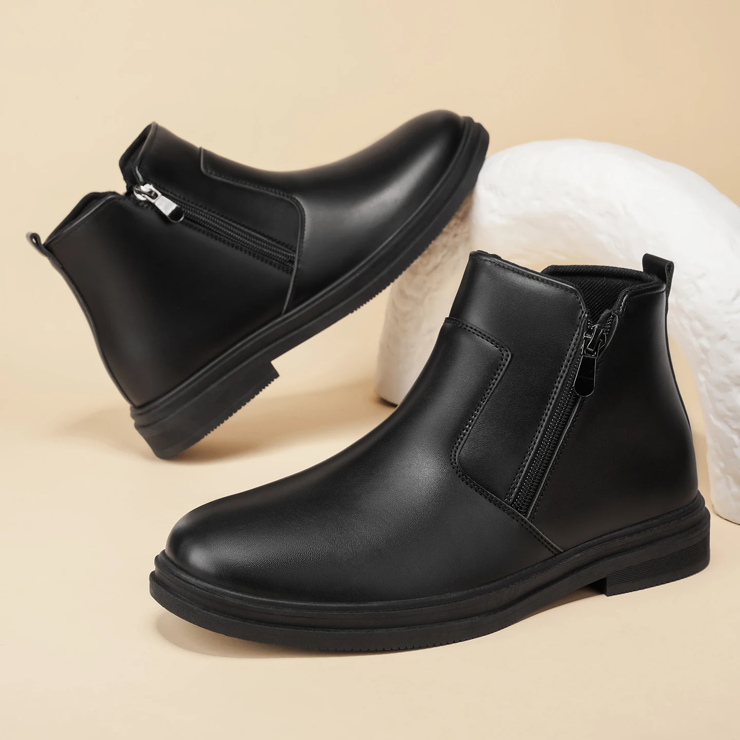 2026 Autumn New Men High Top Boots British Style Versatile Zipper Men Boots Non-slip Wear-resistant Men Casual Ankle Boots