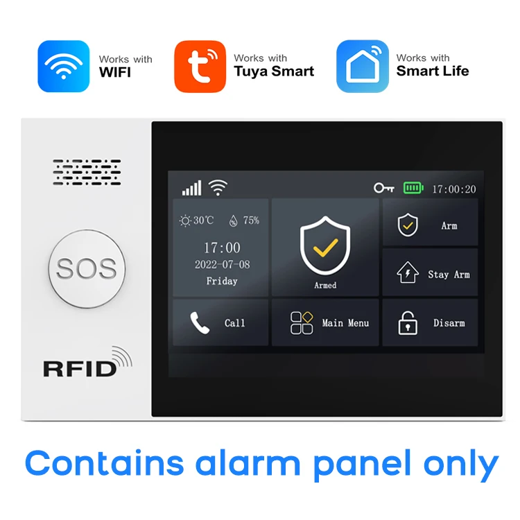 PG-107 Tuya Wireless Home WIFI GSM GPRS Burglar Home Security With Motion Detector Sensor Burglar Alarm System APP Control
