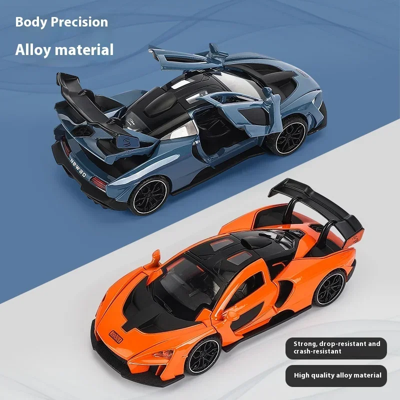 1:32  Senna Alloy Sports Car Diecast Metal Model Simulation Sound Light Pull Back Racing Toy Children Birthday Toy Gift