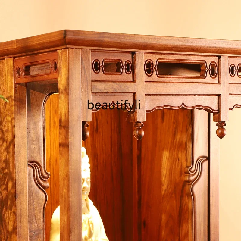 New Chinese-style solid wood Buddhist niche cabinet can be hung on the wall, incense table, shrine temple hall offering table