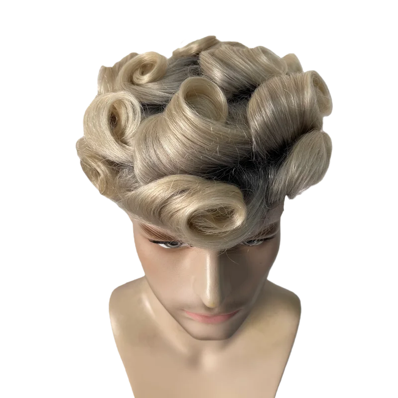 Sistem Rambut Manusia Remy # Rambut palsu pria T1b613 warna 8x10 full lace