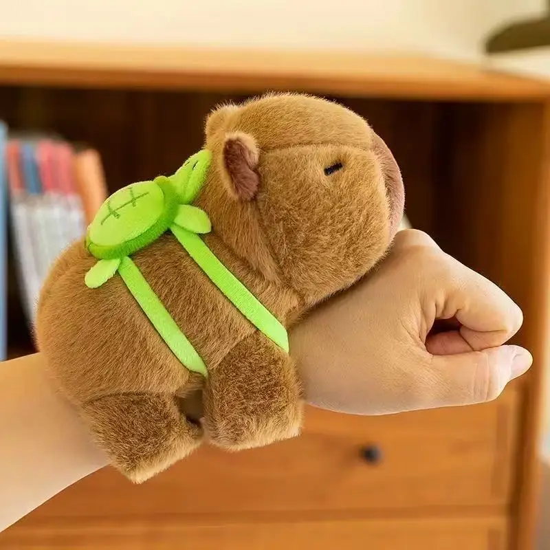 

capybara Plush Slap Bracelet Soft Stuffed Wrist Band Cute Plush Toy With Turtle Backpack For Office Home Decor Adult Gift