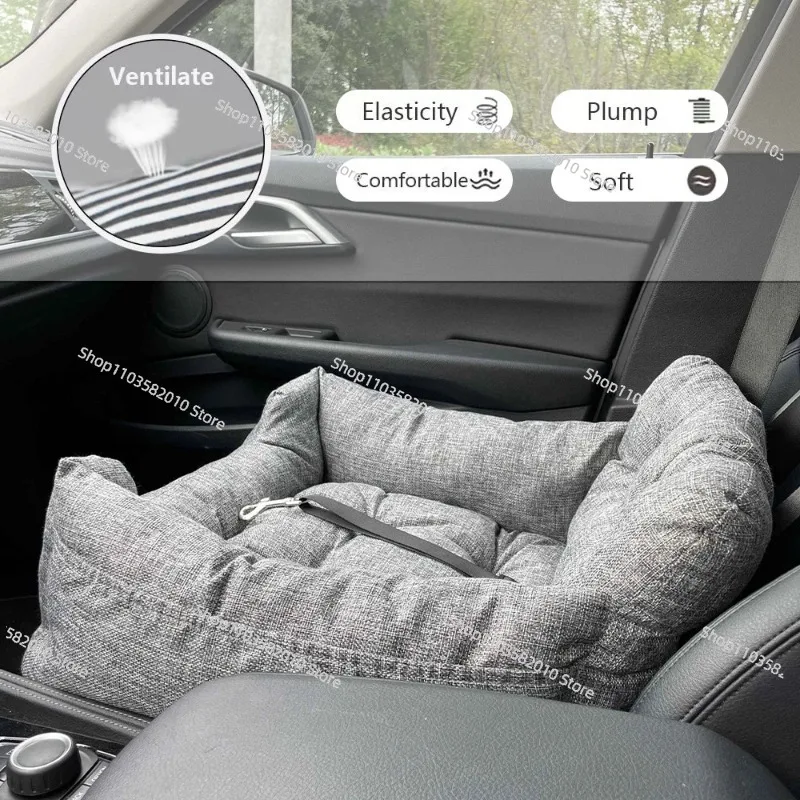 Dogs or Cats Car Seat with Safety Strap - Car Booster Seats & Dog Bed