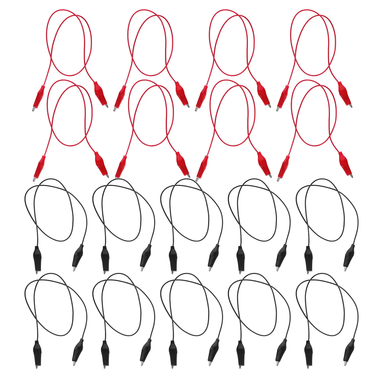 20Pcs Insulated Alligator Clip Test Leads Double Ended Electrical Jumper Cable Wire for Electronics Prototyping Lab Use