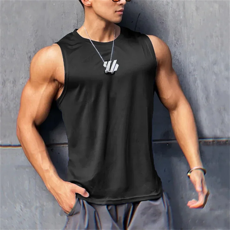 2024 Newest Summer Gym Vest High Quality Mesh Shirt Sleeveless T-shirts Men Tank Tops Basketball Running Fitness Sports Vest Men