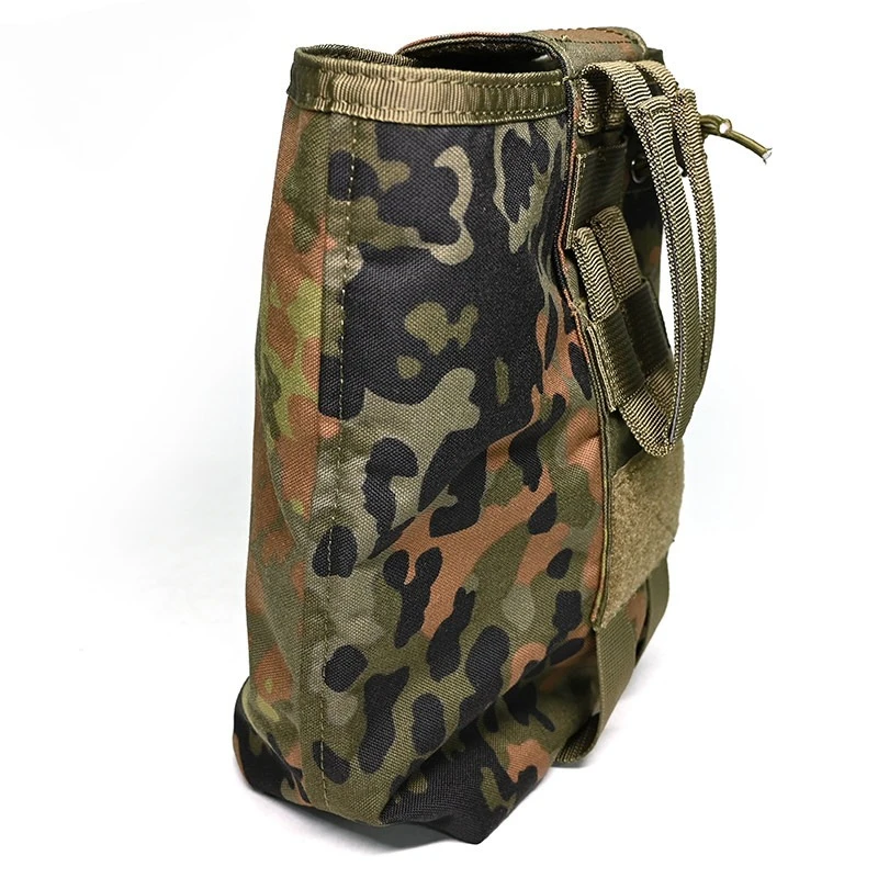 550D Waterproof Nylon Tactical Pouch Foldable Flecktarn Camo MOLLE Utility Bag for EDC Outdoor Survival Storage