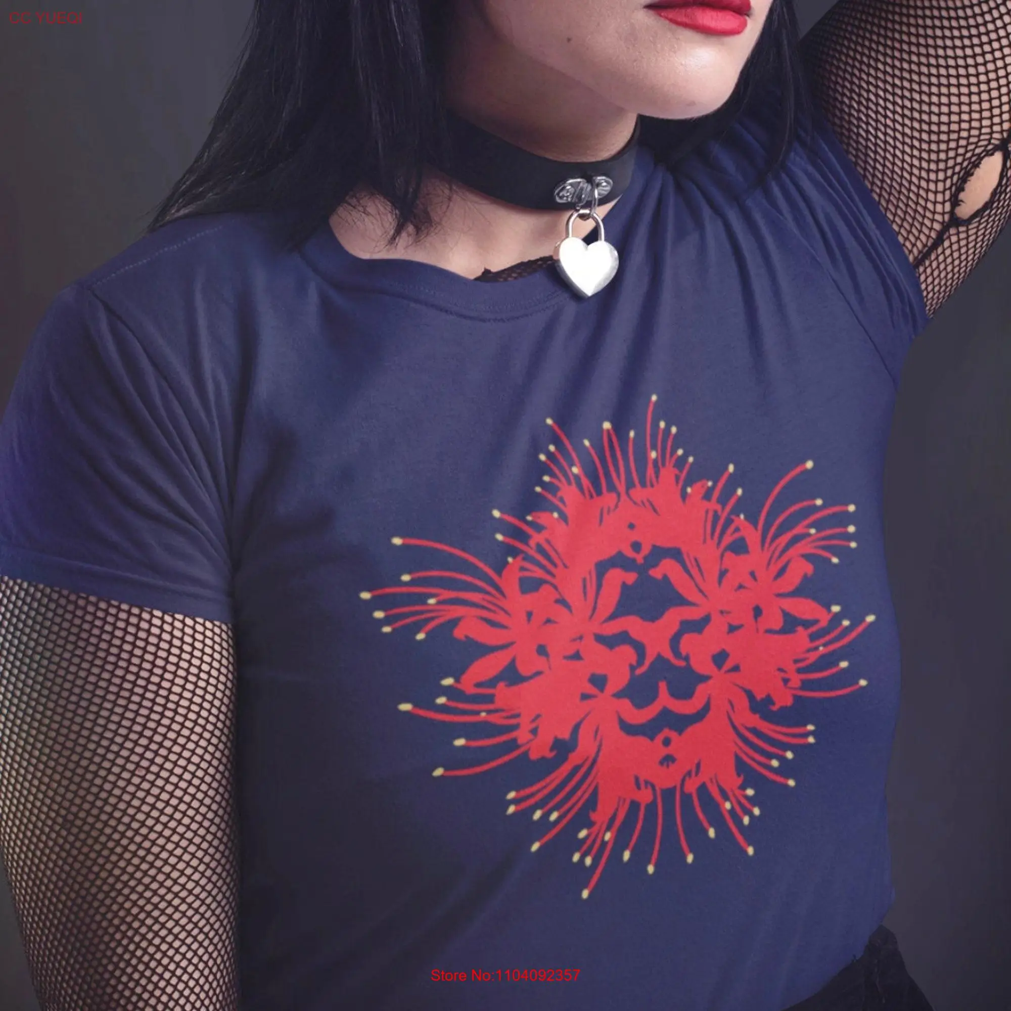 Red Spider Lily Goth T Shirt Witchy Clothing Witchcore Herbology s Lycoris Radiata Gothic Clothes Women