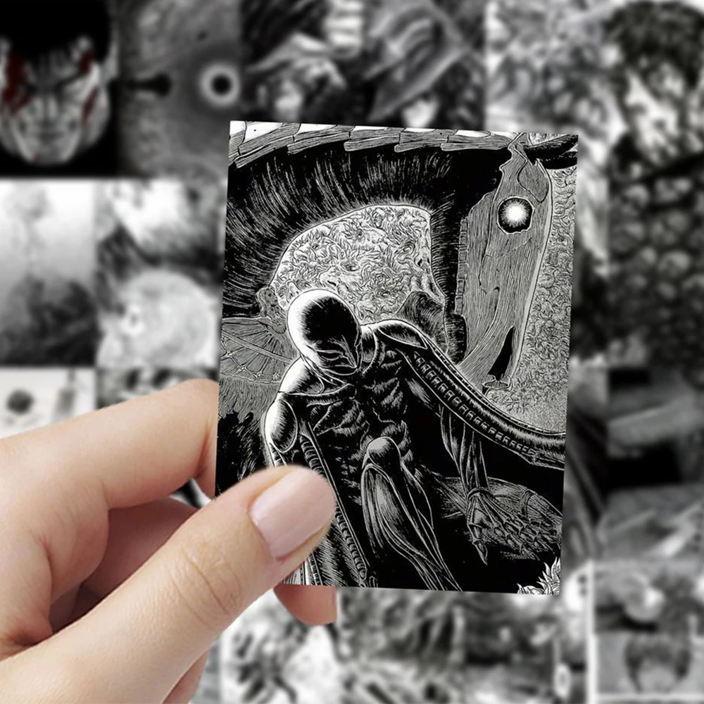 10/30/60 szt. Czarne i Białe Naklejki Berserk Cool Guts Anime Naklejka na Laptopa Deskorolkę Rower Walizkę Wodoodporne Naklejki z Postaciami