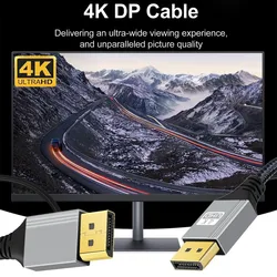 4K Durable DisplayPort 1.2 Cable 1M 2M 3M 5M DP to DP 4K@60Hz 2K@165Hz 2K@144Hz Video Audio Cord for Laptop PC Gaming Monitor