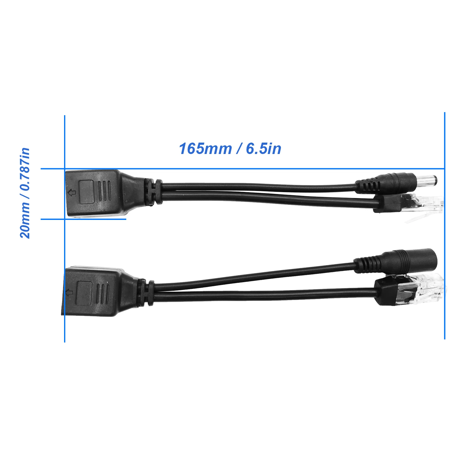 JIENUO POE Spliter Waterprrof With Video And Power Adapter Cable RJ45 12V-48V Supply Module Injector for IP Camera Extender