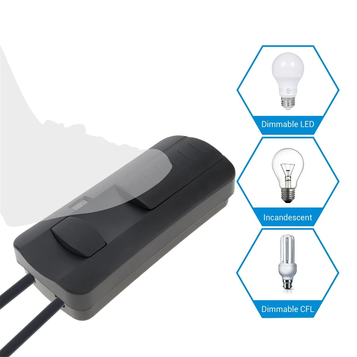 

N10R 220V Foot Dimmer Switch Foot Operated LED Dimmer Switch Full Range Inline Slide Control Switch for Floor Lamp / LED Lamp