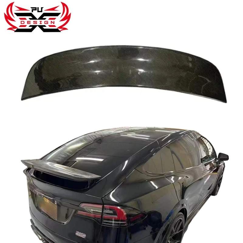 

Carbon Fiber Rear Spoiler Wing For Tesla Model X Plaid 2021-2023 Root Spoiler Wing Body Kit