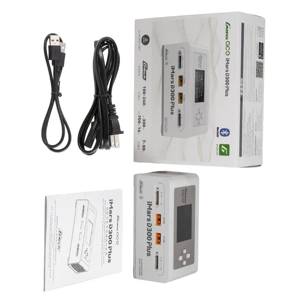 SmCp1pcs For Gens ACE IMARS D300 Plus Dual Channel Smart Charger For RC FPV Drone 1pcs.