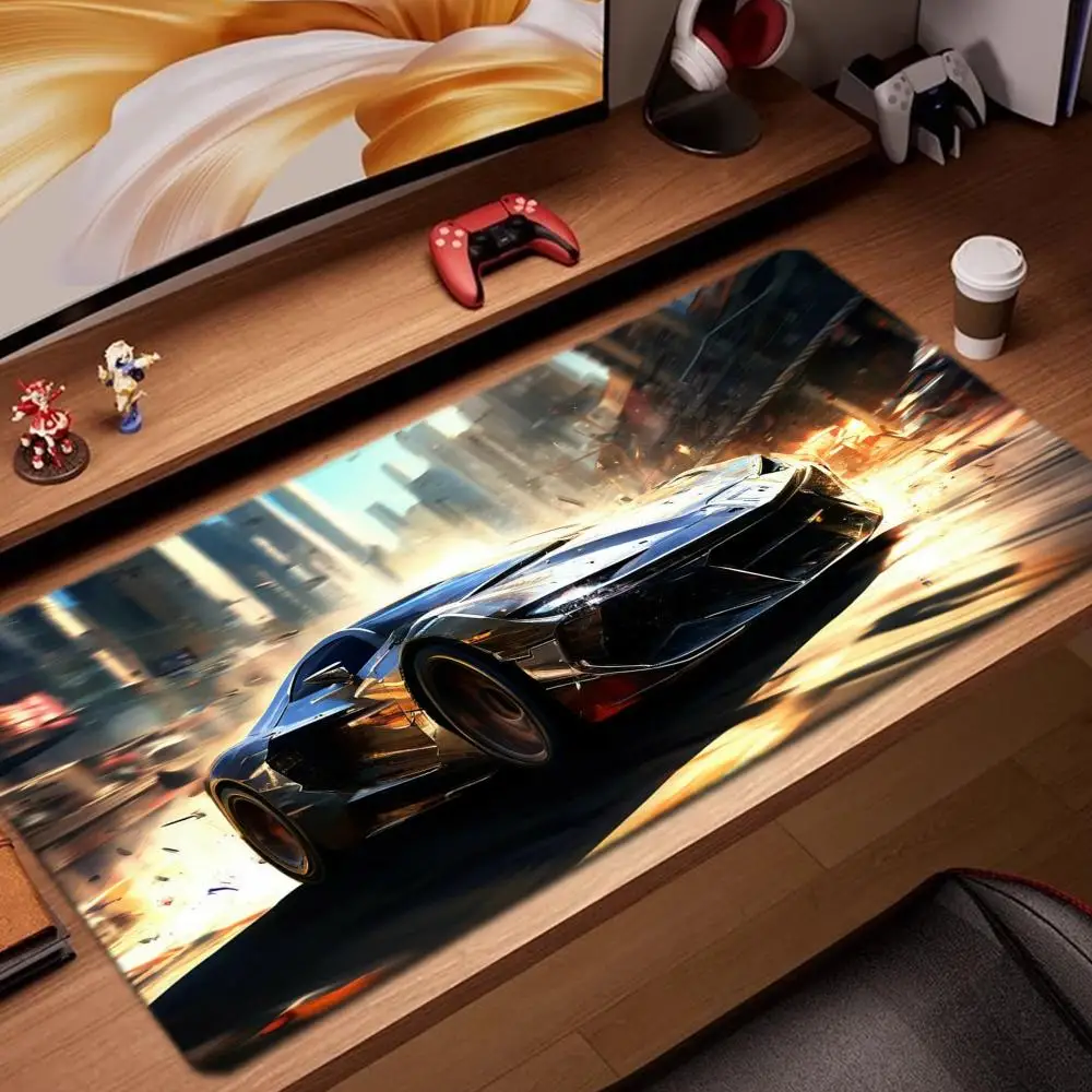 

racing car Mouse Pad Game Accessories keyboard pad XXL large locking edge 900X400 mm table mat Gaming mousepad