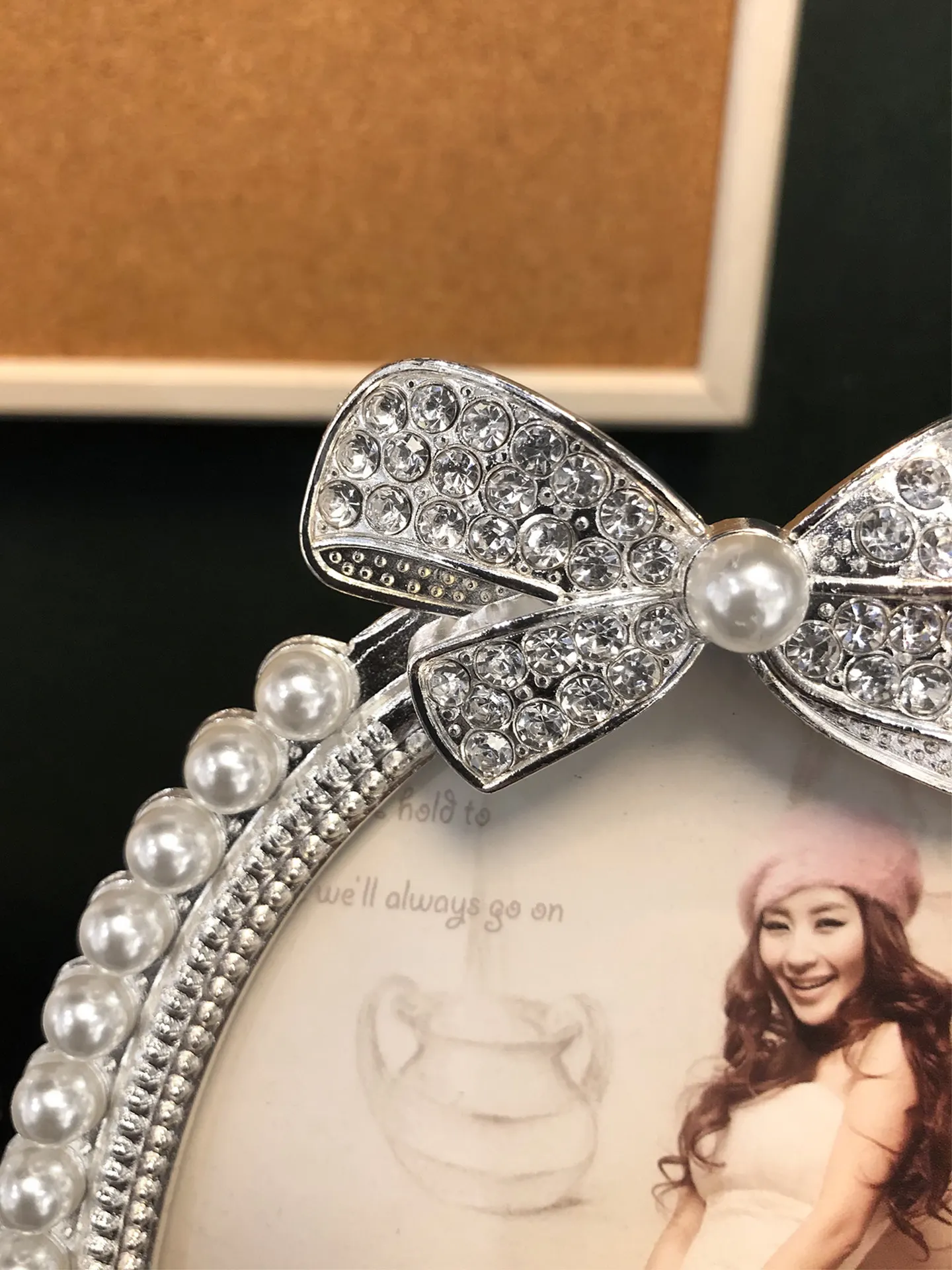 For Table photo frame simple metal oval 3 inch 6 inch 7 inch pearl combination children's wedding photo frame