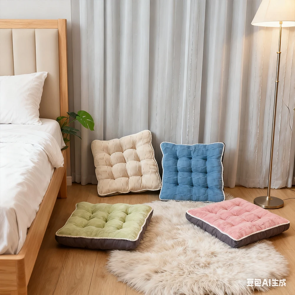 

Square Thicken Velvet Fabric Home Seat Mat Four Seasons Universal Stool Pads Office Sitting Soft Chair Cushion Backrest 40x40cm