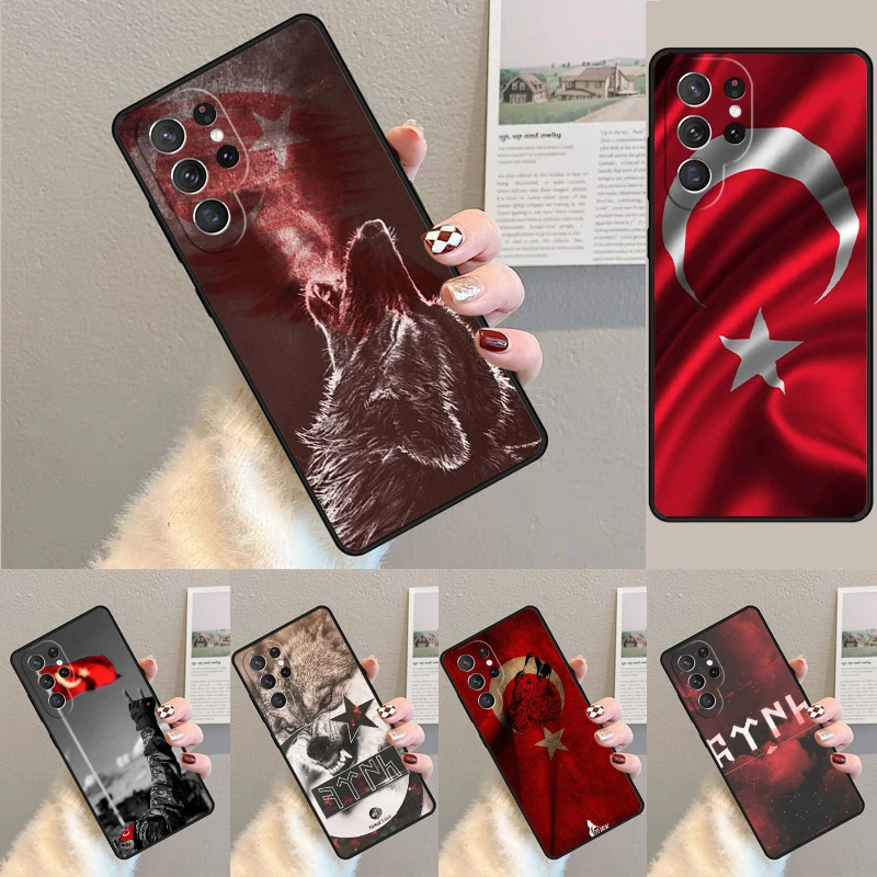 Türkei Türkische Flagge Wolf TPU Handyhülle für Samsung Galaxy Note 10 Pro S26 S25 S24 S23 S22 Ultra Plus S21 FE S20 Cover