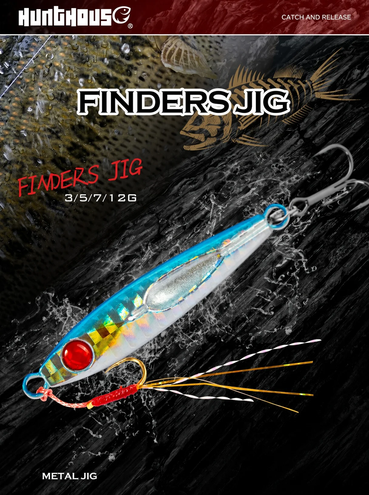 HuntHouse Metall Jig Micro Jig Slow Fall Angeln Locken 3g 5g 7g 12g Jigging lockt Herkunft Haken Biat Für Aji Fisch Jack Eye Finder – Detail 4