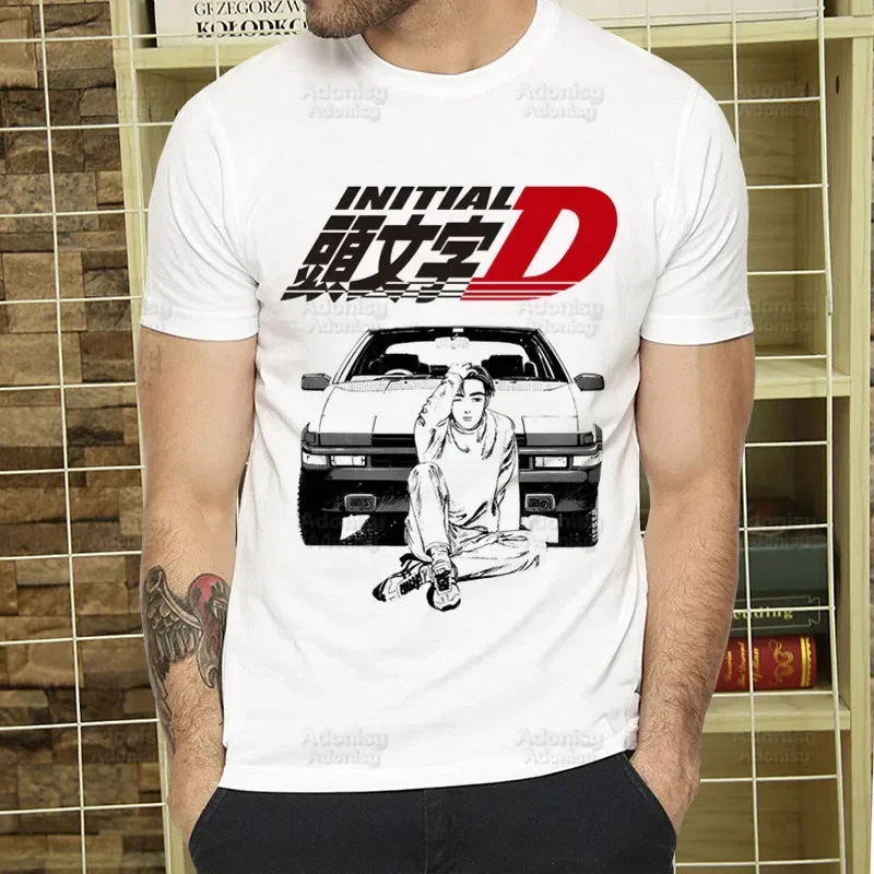 Initial D T Shirt Men Retro Washed Tops Tees Harajuku AE86 Drift Tshirt Hip Hop Male Fujiwara Tofu JDM Japanese T-shirts