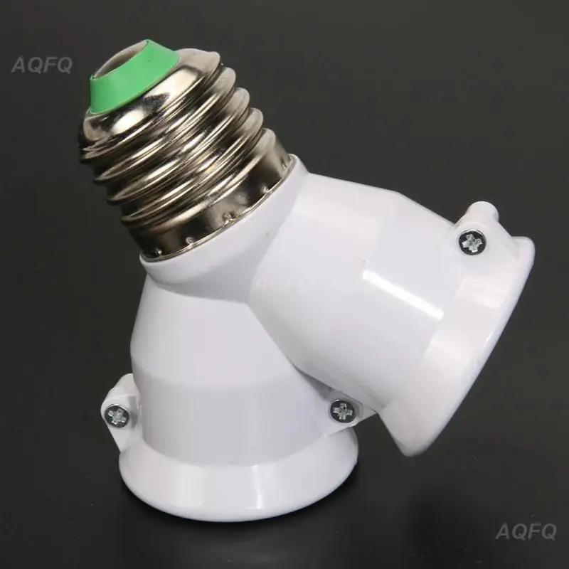 In 1 Double E27 Socket Base Extender Splitter Converter Plug Halogen Light Lamp Bulb Holder Copper Contact Adapter Tool