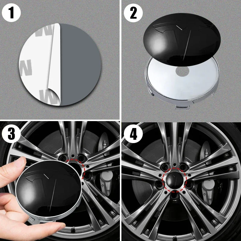 4pcs 60mm Tesla Hub Cap Center Cap Logo High Quality Sticker for Tesla Model 3 Y S X Personalized Car Sticker Car Accessories