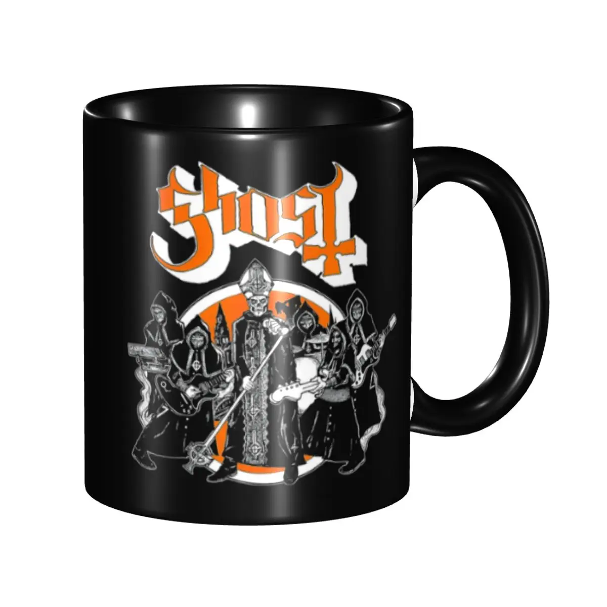 

DIY Ghost Halloween Vintage Ceramic Mug Custom Heavy Metal Rock Band Coffee Cup Creative Present