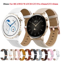 Replacement Women 20mm Wrist Watch Band Bracelet for Huawei Watch GT2 GT3 42mm GT3 Pro 43mm Leather Watch Strap Rose Gold Buckle