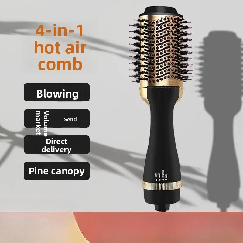 Best Seller Hot Air Comb Gold Multi-functional Shape Dry and Wet Curl Straightening Comb