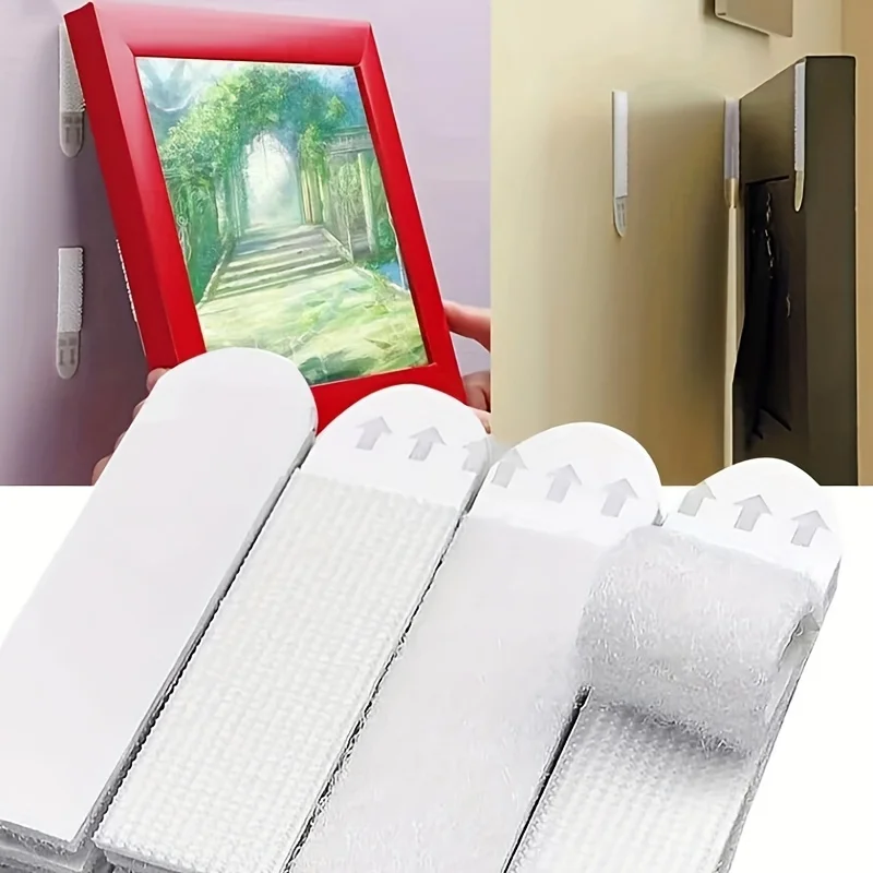 12 Pairs DIY Maigics Frame Stick Hooks Damage Free Picture&Frame Handling Strips Tape For Home Picture Photo Display Wall Decor