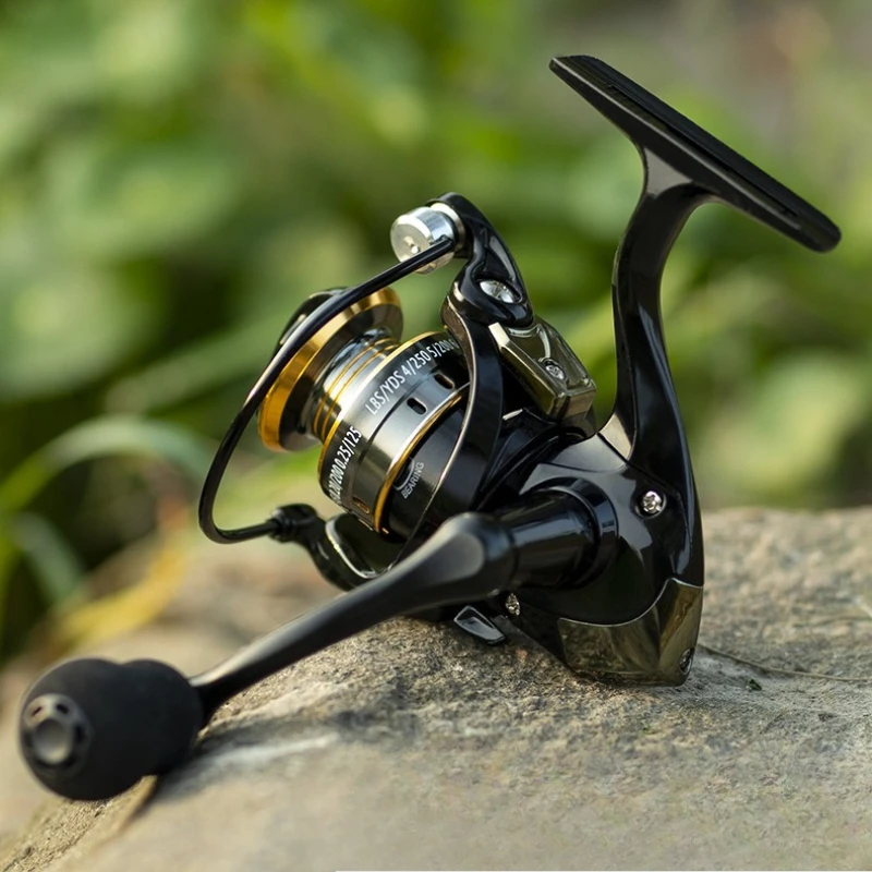 Carrete de Pesca Giratorio HE500/800 ​ ​   Carrete de Pesca de Metal para Lanzamiento Largo, para Pesca con Señuelos/Agua Salada, Mango Ambidiestro para Uso con Mano Izquierda/Derecha