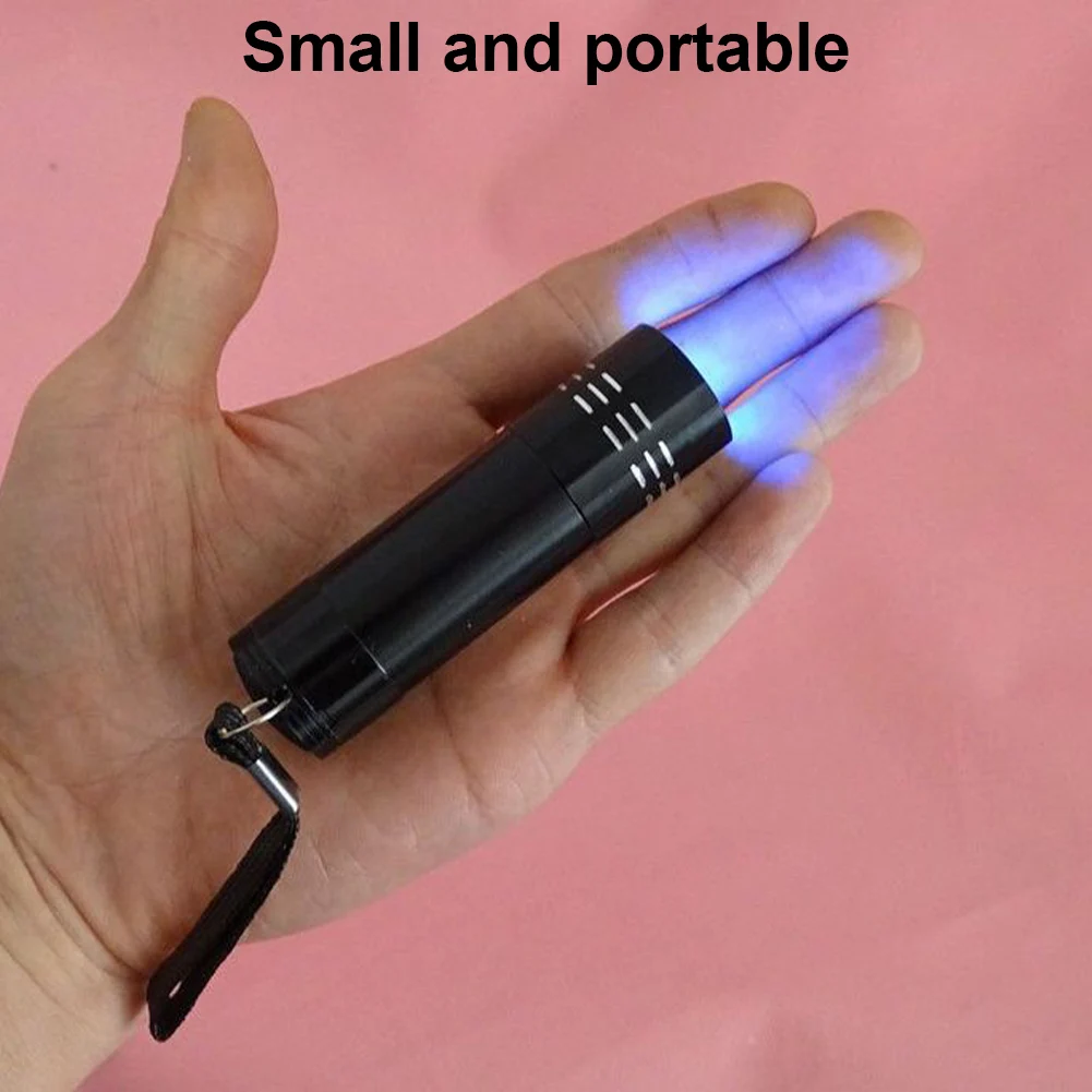 Mini lampe torche portable à ultraviolets, lampe de poche LED étanche, agent structurels ent, test de devise, 395nm, 9 LED