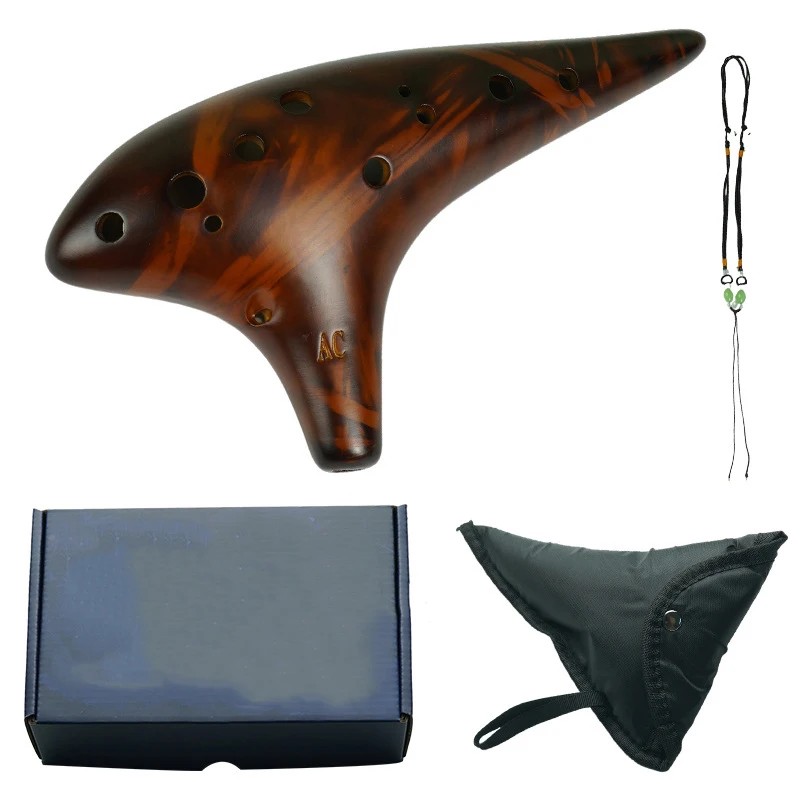 

12 Tones Ocarina Alto C Key Ceramic Ocarina with Song Book Neck String Carry Bag Good Musical Instrument Gift for Beginners