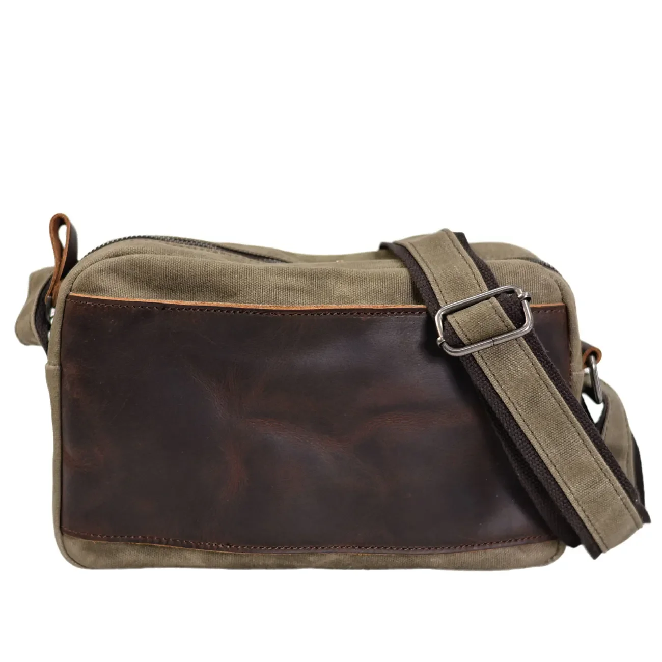 

New with Batik Canvas with Cowhide Shoulder Bag Men's Outdoor Activity Crossbody Women's Casual Work Daily Shoulder Bag